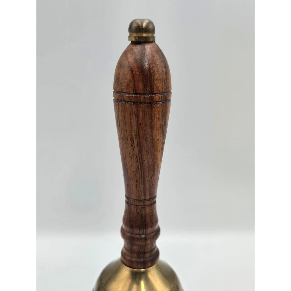 Captains Bell Nautical Unisex OS Gold Good Vintage Brass‎ Wood Handle
